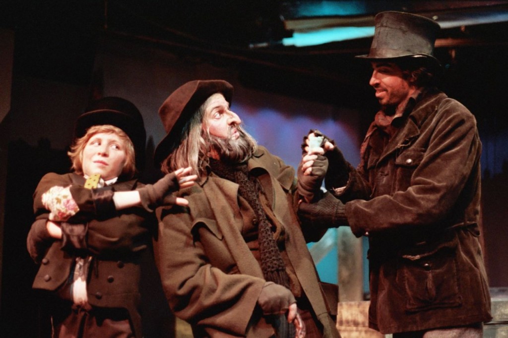 Left to right: Todd Decker as The Artful Dodger, Dan Pessano as Fagin and Mark Norwood as Bill Sykes in GCP’s 1982 production of “Oliver!”